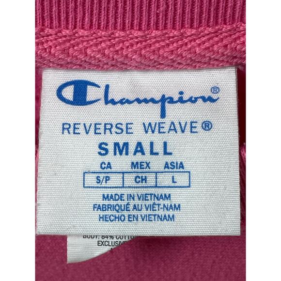 Champion Reverse Weave Sweatshirt Crewneck Floral Pink Flowers Mens Size Small - Picture 4 of 7